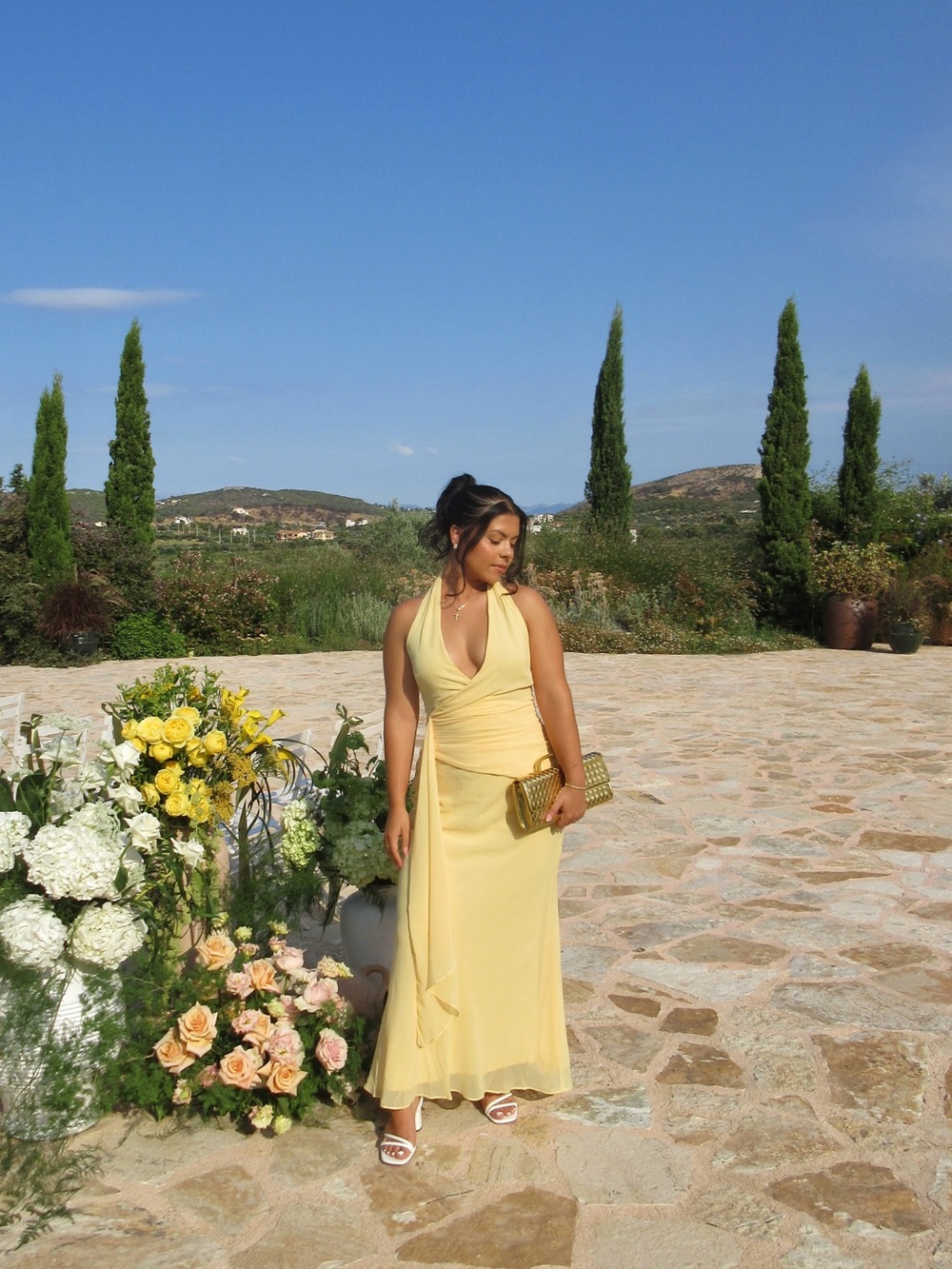 Run to you halter maxi dress yellow